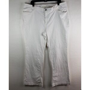 Eddie Bauer Jeans 40x31 Women Size 20 White Denim‎ Curvy Trouser Stretch Pants